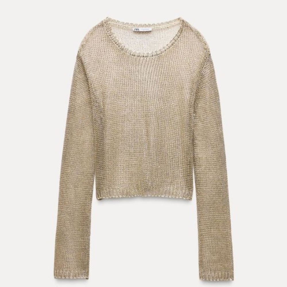 Zara open weave metallic sweater